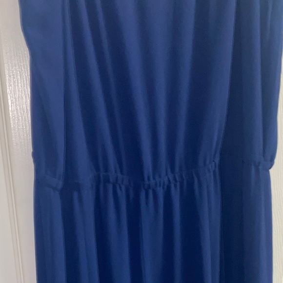 Michael Kors Navy Maxi Slip Dress with Layered Handkerchief Hem - Picture 4 of 4